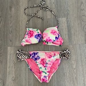 Pink Victoria’s Secret bathing suit.